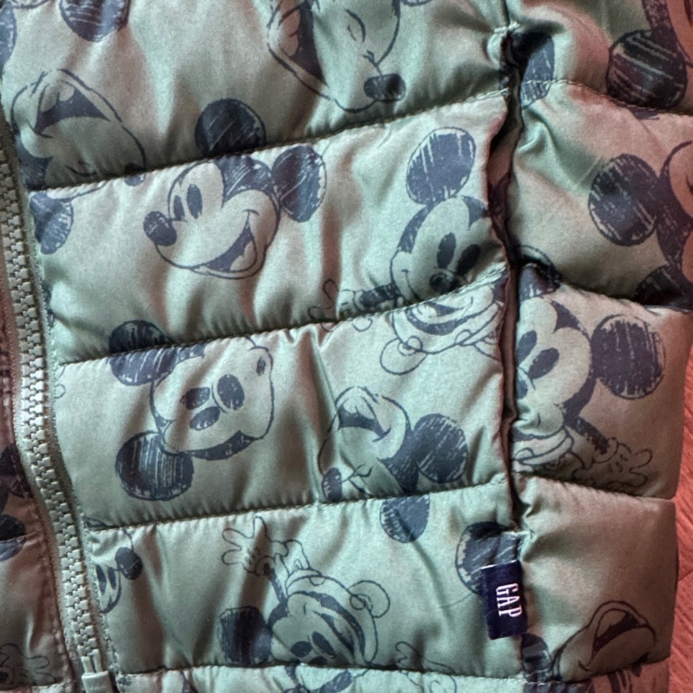 GAP Green Mickey Mouse Puffer Jacket - Picture 2 of 4